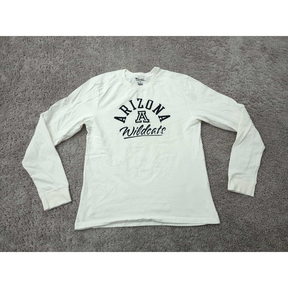 Arizona Wildcats T-Shirt Mens Medium Champion Long Sleeve White Excellent NCAA